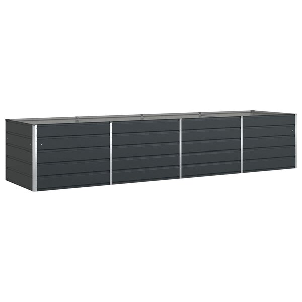 vidaXL Jardinière Anthracite 195 x 100 x 45 cm Acier galvanisé