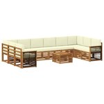 vidaXL Ensemble de canapés d'extérieur 8 pc Naturel et Crème