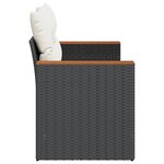 vidaXL Canapé de jardin avec coussins 2 places noir résine tressée