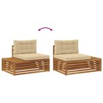 vidaXL 5 pc Ensemble de canapés d'extérieur Naturel et Beige