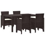 vidaXL Ensemble de Salle à Manger de Jardin 5 Pièces avec Coussins Marron Rattan Synthétique