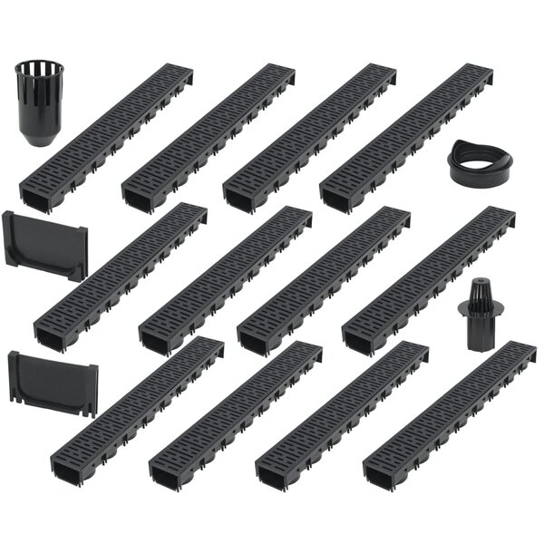 vidaXL Canaux de drainage 12 Pièces Plastique 12 m