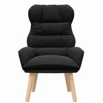 Chaise relaxante vidaXL en tissu noir ressemblant à de la laine