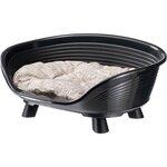 Corbeille chat ou chien Throne 4 avec coussin relax - Noir