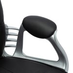 Chaise fauteuil siège de bureau informatique étude pivotante similicuir noir 02_0024055