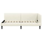 vidaXL Cadre de lit d'angle Autre avec tête de lit Crème 100 x 200 cm