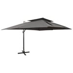 vidaXL Parasol de jardin déporté avec double plateau Anthracite 400 x 300 cm