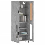 vidaXL Buffet haut Gris béton 69 5x34x180 cm Bois d'ingénierie