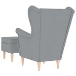 vidaXL Fauteuil avec repose-pied Gris clair Tissu