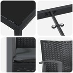 vidaXL Ensemble de salle à manger pour jardin 5 Pièces Noir Poly rotin