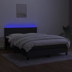 vidaXL Sommier à lattes de lit avec matelas LED Noir 140x190 cm Tissu