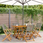 vidaXL Ensemble à manger de jardin 5 Pièces résine tressée et bois massif