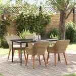 vidaXL Ensemble de salle à manger de jardin 5 pièces beige en poly rattan
