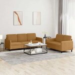 vidaXL Ensemble de canapés 2 Pièces marron velours