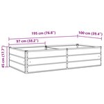 vidaXL Jardinière Vert pastel 195 x 100 x 45 cm Acier galvanisé