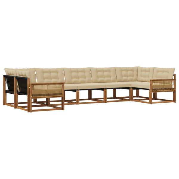 vidaXL Ensemble de canapés d'extérieur 7 pc Naturel et Beige