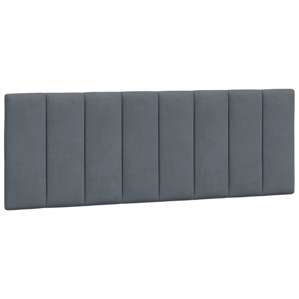vidaXL Coussin de tête de lit gris foncé 140 cm velours