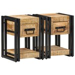 vidaXL Tables de nuit 2 Pièces 40x40x40 cm Bois de manguier massif