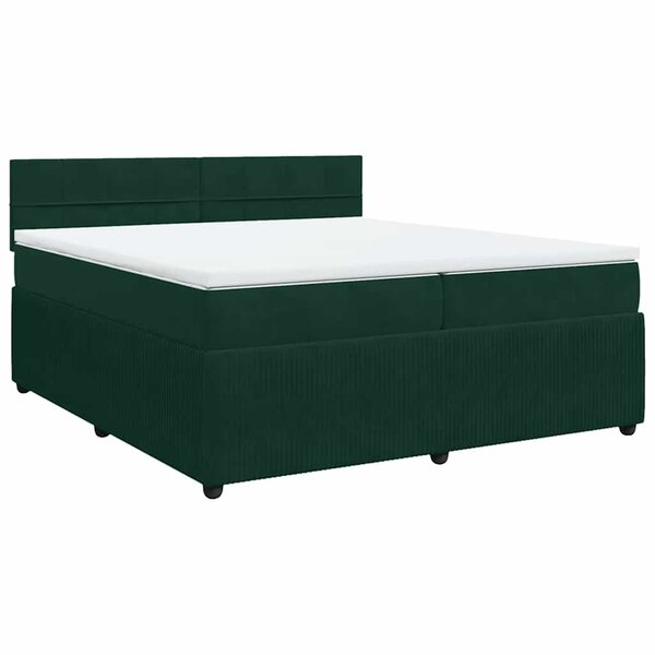 vidaXL Sommier à lattes de lit et matelas Vert foncé 200x200cm Velours