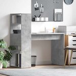 vidaXL Bureau Gris béton 113 x 54 x 120 cm Bois d'ingénierie