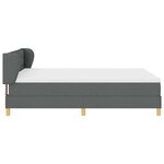 vidaXL Lit à ressorts avec matelas Gris foncé 140 x 200 cm tissu