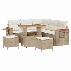vidaXL Ensemble de canapé de jardin avec coussin 8 Pièces Beige et crème