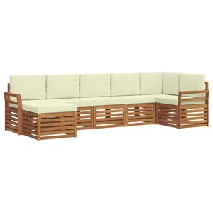 vidaXL Ensemble de canapé d'angle avec coussin 7 Pièces Naturel et Crème
