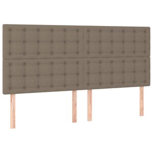vidaXL Tête de lit Taupe 200x5x118/128 cm Tissu