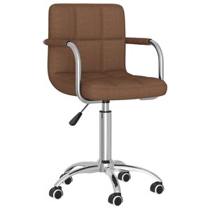 vidaXL Chaise pivotante de bureau Marron Tissu