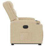 vidaXL Fauteuil inclinable électrique crème tissu