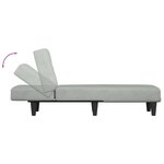 vidaXL Chaise longue gris clair velours