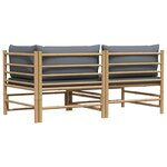 vidaXL Salon de jardin 2 Pièces avec coussins gris foncé Bambou