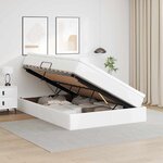 vidaXL Lit avec rangement et matelas avec matelas Blanc 140 x 190 cm