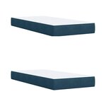 vidaXL Sommier à lattes de lit et matelas Bleu 200x200 cm velours