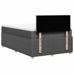 vidaXL Sommier à lattes de lit avec matelas Gris foncé 120x200cm Tissu