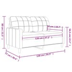 vidaXL Canapé à 2 places Gris clair 120 cm Tissu