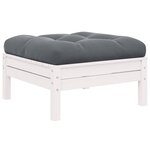 vidaXL Repose-pied de jardin avec coussin anthracite Bois de pin blanc