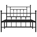 vidaXL Cadre de lit métal avec tête de lit/pied de lit noir 107x203 cm