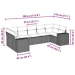 vidaXL Salon de jardin avec coussins 7 Pièces gris clair résine tressée