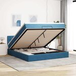 VidaXL Cadre de lit ottoman avec matelas bleu foncé 180x200 cm velours