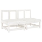 vidaXL Canapés centraux de jardin 2 Pièces blanc bois de pin massif