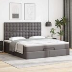 vidaXL Cadre de lit ottoman avec matelas gris 180x200 cm similicuir