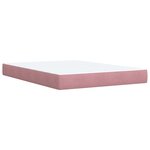 vidaXL Sommier à lattes de lit avec matelas Rose 140x190 cm Velours