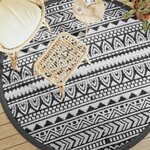 vidaXL Tapis d'extérieur ARAKIL noir Ø200 cm PP