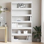 vidaXL Bibliothèque Blanc Bois d'ingénierie