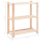 vidaXL Étagères de rangement à 3 niveaux 10 Pièces 80x38x90 cm Pin 150 kg