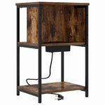 vidaXL Cabinet de chevet 2 Pièces Chêne fumé 38 x 31 x 61 cm