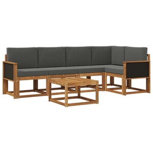 vidaXL Ensemble de canapés d'extérieur 6 Pièces Naturel et Anthracite