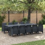 vidaXL Ensemble de salle à manger de jardin 11 pièces anthracite poly rotin