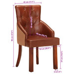 vidaXL Chaises à manger lot de 2 marron cuir de chèvre véritable